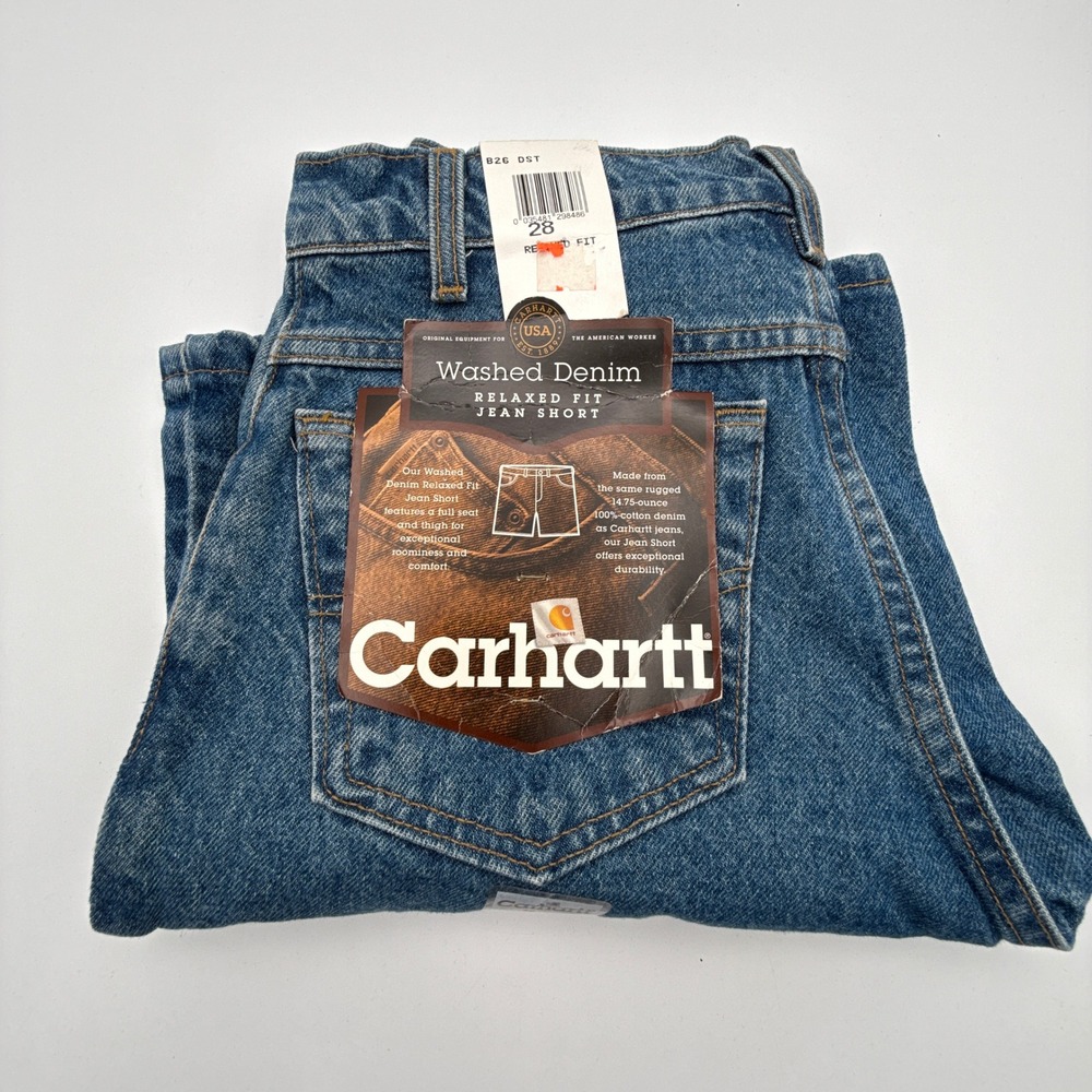 Carhartt Denim Work Jean Shorts‎ Size 28 B26 DST Darkstone NWT NOS